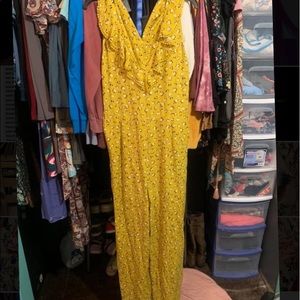 Yellow Floral Jump Suit